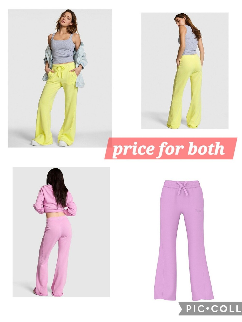 Victoria's Secret PINK Yellow & lilac Ivy Flare Pants